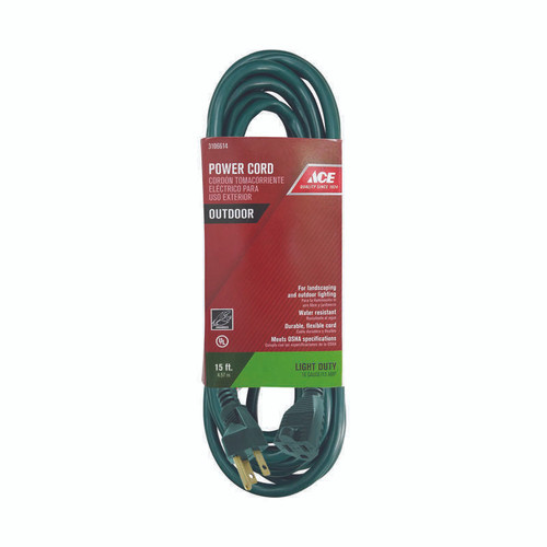 Outdoor Green Extension Cord - 15 ft