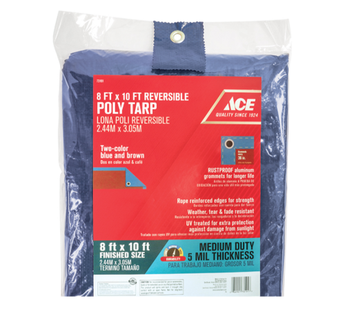 Medium Duty Polyethylene Tarp Blue/Brown