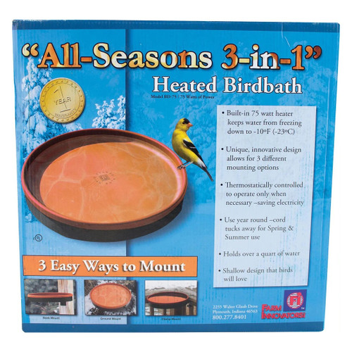 All Seasons 3-in-1 Heated Terracotta Birdbath