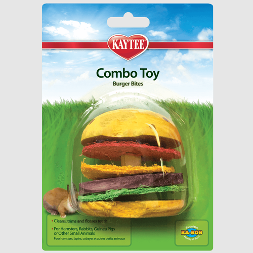 Kaytee Combo Toy, Crispy & Wood Hamburger