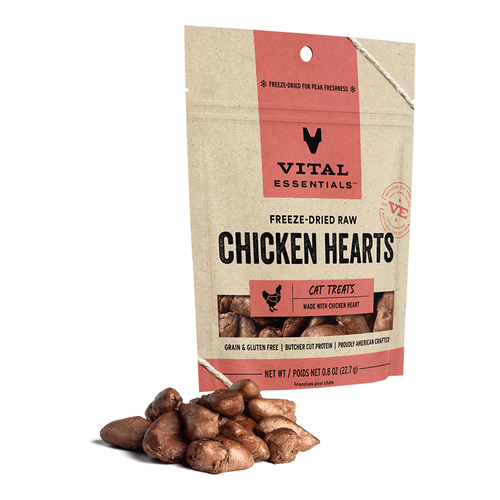 Vital Essentials Freeze-Dried Raw Chicken Hearts for Cats