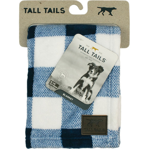 Tall Tails Navy Plaid Dog Blanket