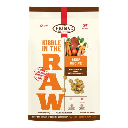 Primal® Kibble in the Raw™ Freeze-Dried Raw Beef Recipe Dog Food