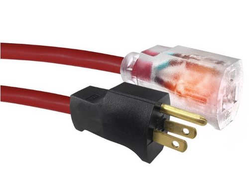 Red Indoor or Outdoor Medium Duty Extension Cord