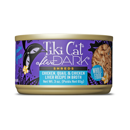 Tiki Cat® After Dark® Shreds Chicken, Quail & Chicken Liver Recipe in Broth