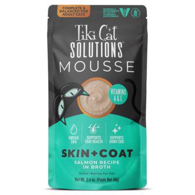 Tiki Cat® Solutions™ Skin + Coat Mousse Salmon Recipe in Broth