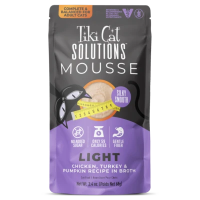 Tiki Cat® Solutions™ Light Mousse Chicken, Turkey & Pumpkin Recipe in Broth