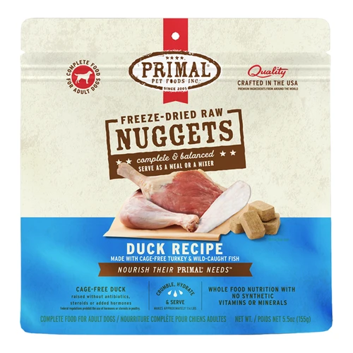 Primal Canine Freeze-Dried Raw Nuggets Duck Recipe
