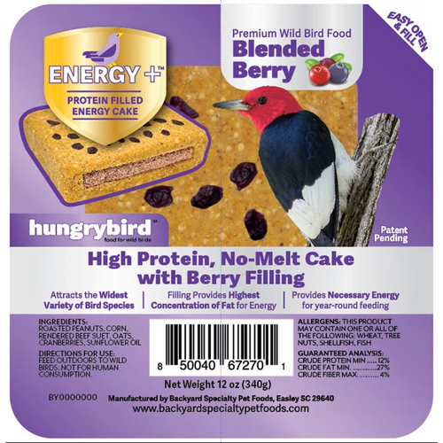 hungrybird Blended Berry Filled Energy Plus™ Protein Filled Energy Cake