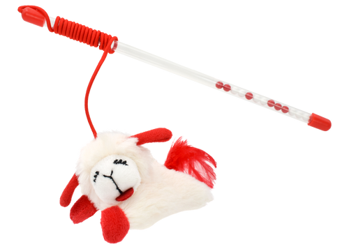 Multipet Lamb Chop® Cat Wand w/ Refillable Catnip