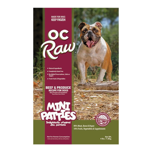 OC Raw Mini Patties Beef & Produce