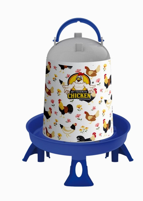 Poultry Waterer with Legs & Floral Design