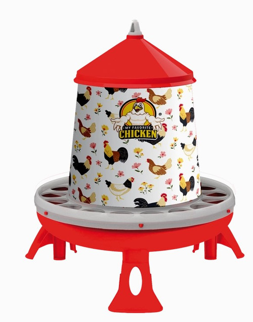 Poultry Feeder with Legs Floral Design