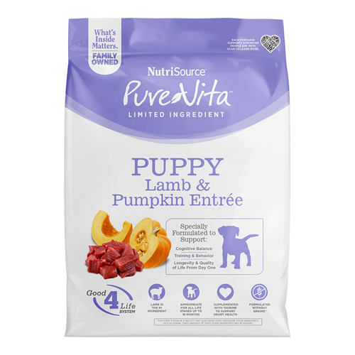 NutriSource® Pure Vita™ Puppy Lamb & Pumpkin Entrée