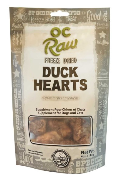 OC Raw Freeze-Dried Duck Hearts