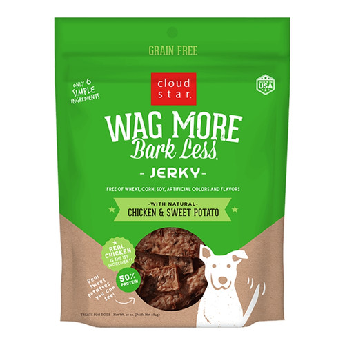 Wag More Bark Less Jerky Grain Free Dog Treats, Chicken & Sweet Potato