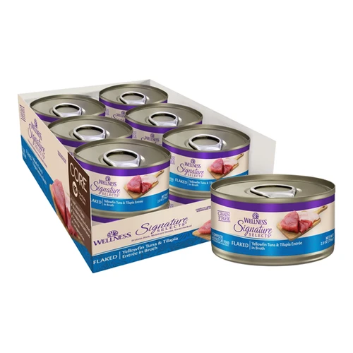 Wellness® CORE Signature Selects Flaked Yellowfin Tuna & Tilapia Entrée in Broth