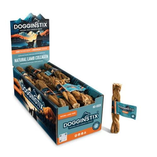 Dogginstix Braided Lamb Tripe 6 in