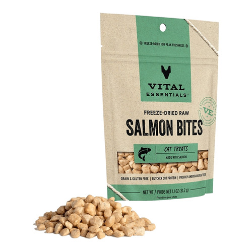 Vital Essentials® Freeze-Dried Raw Protein Salmon Bites Cat Treats