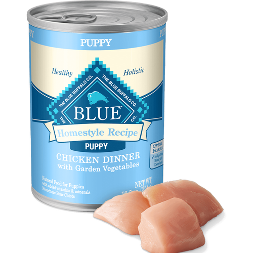 BLUE Homestyle Recipe Puppy Chicken Dinner with Garden Vegetables