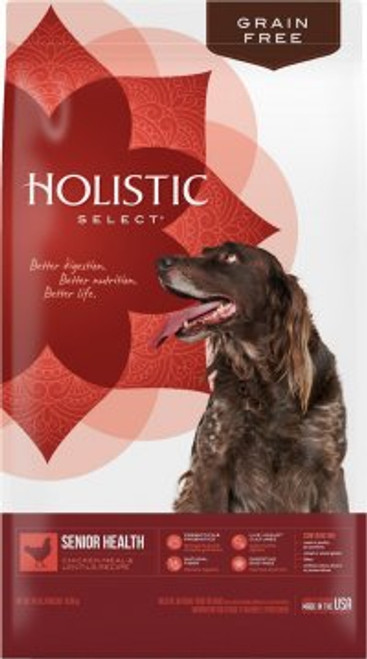 Holistic Select Dog Grain Free Senior Chicken Meal & Lentils Recipe - 24 lb