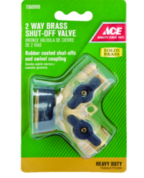 Ace Brass Threaded Male 2-Way Shut-off Valve