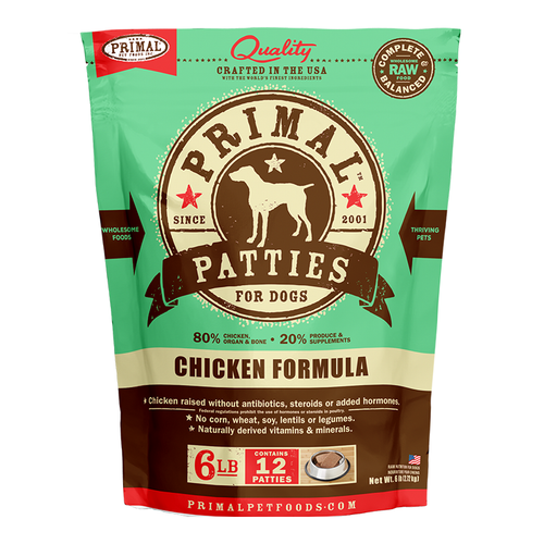 Primal Canine Raw Frozen Chicken Patties