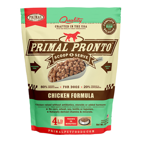 Primal® Frozen Raw Scoopable Pronto Dog Food – Chicken Recipe