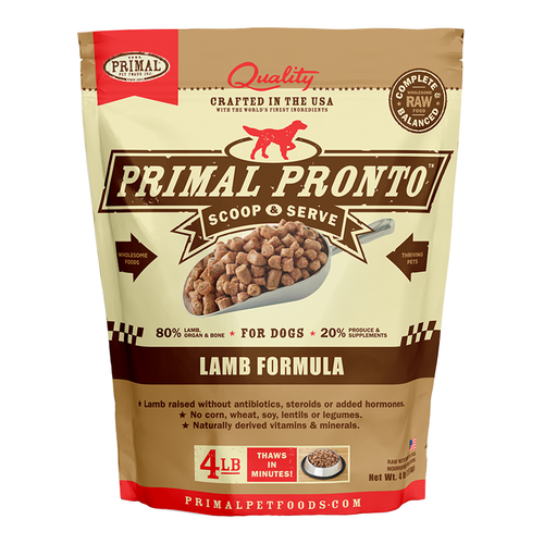 Primal® Frozen Raw Scoopable Pronto Dog Food – Lamb Recipe