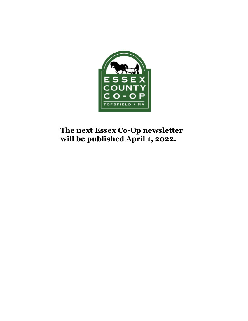 Essex Co-Op's November Newsletter