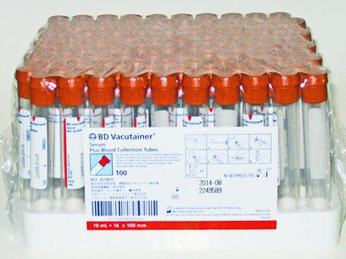 366430 BD Vacutainer Serum Collection glass tubes (100 tubes)--OUT OF STOCK- ON BACKORDER FROM MANUFACTURER