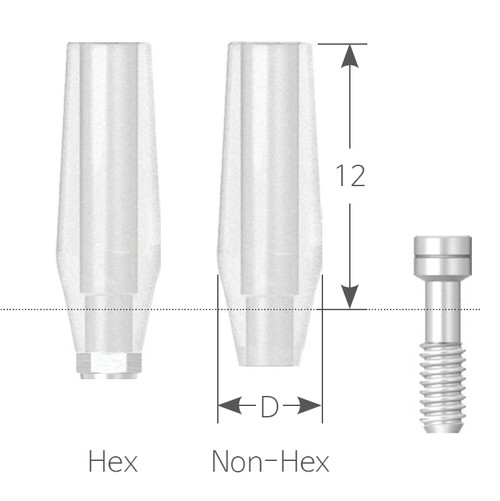 DIOnavi  UCLA Plastic Abutment, (SSPA), Regular.Wide(Non-Hex)