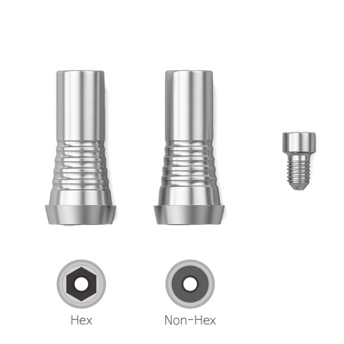 The Temporary Cylinder, (MTEM), Regular.Wide is shown in its Hex and Non-Hex forms. The Temporary Cylinder, (MTEM), Regular.Wide is shown in its Hex and Non-Hex forms.