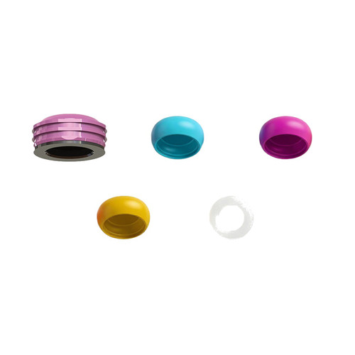 LOCATOR R-Tx Limited-Range Mixed Retention Inserts – Aqua/Purple/Gold – Zest Dental