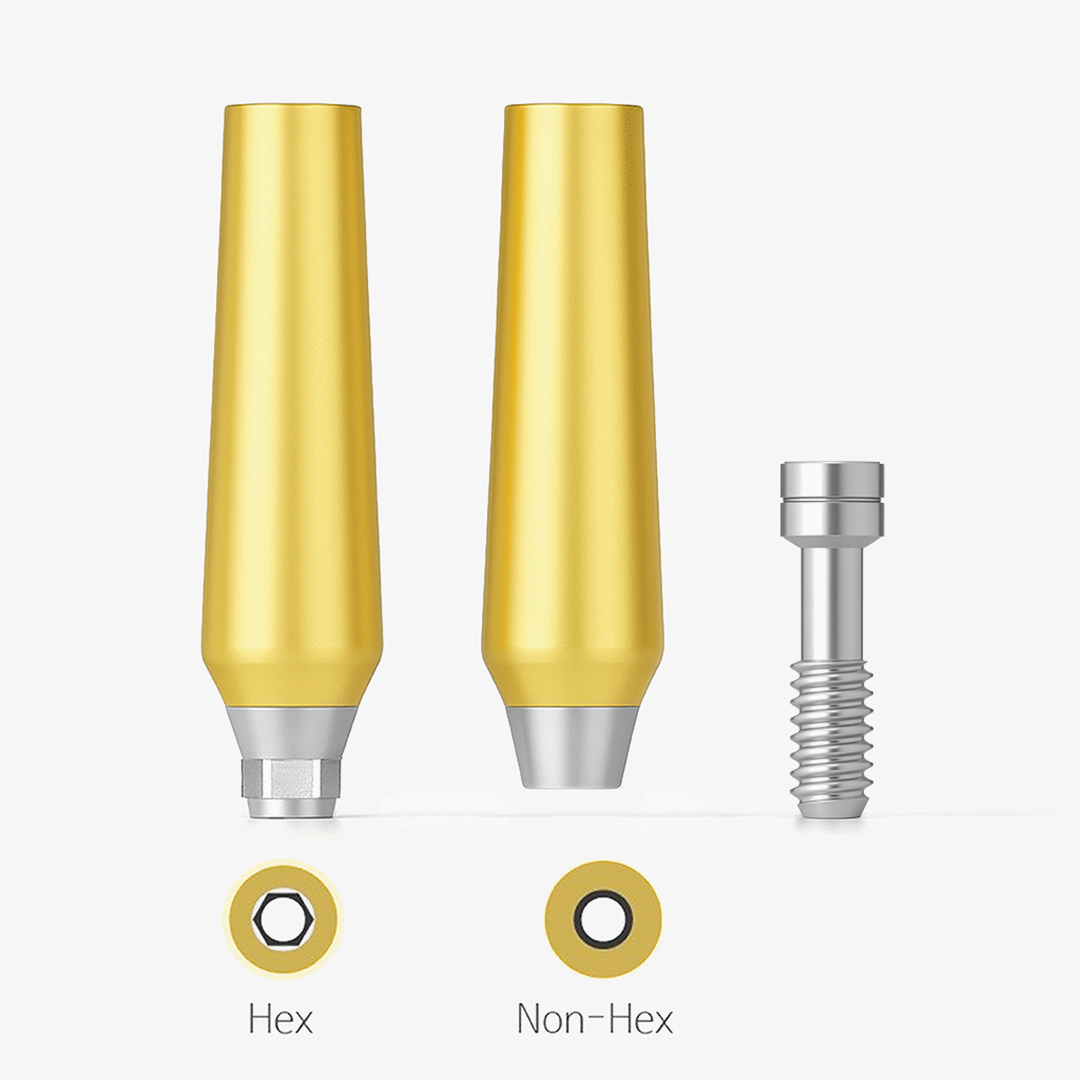 The Mill Abutment, (SSMA), Regular.Wide in its Hex and Non-Hex forms.