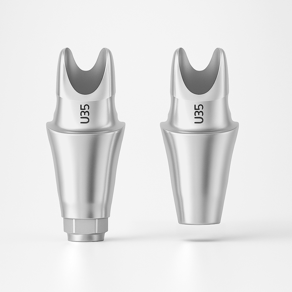 The Anatomic Abutment, Regular (Upper Incisor) drops a shadow.