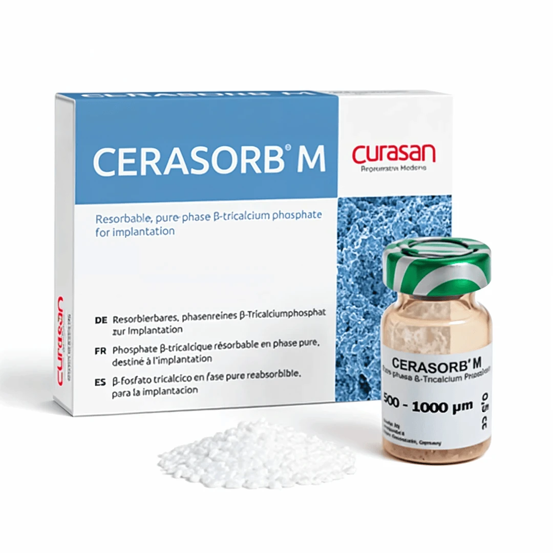 CERASORB M package, vial, and granules