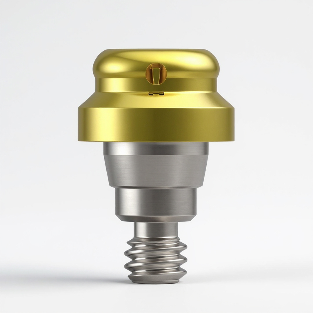 The Straumann-Kerator Abutment drops a shadow.
