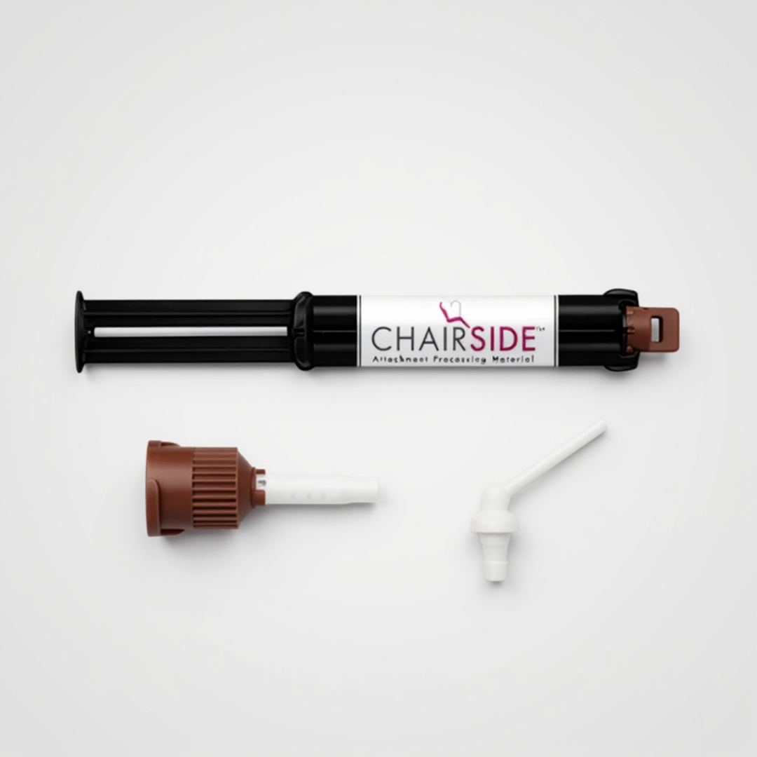 The Chairside Processing Material Syringe 4mL pieces drop shadows.
