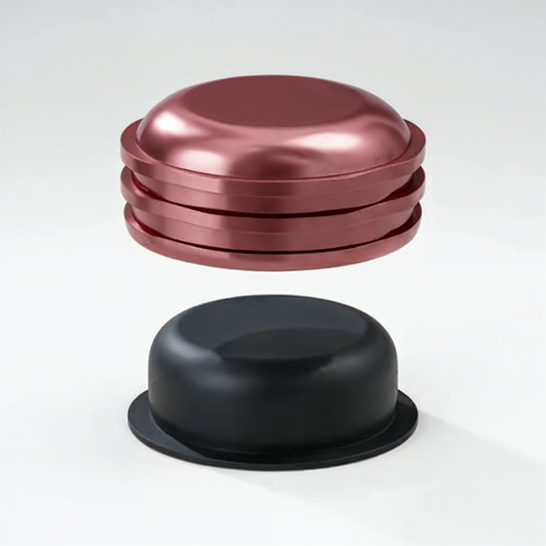 The DIO R-Tx | Denture Cap Attachment Processing Housing Assembly (4 Pack) pieces drop a shadow.