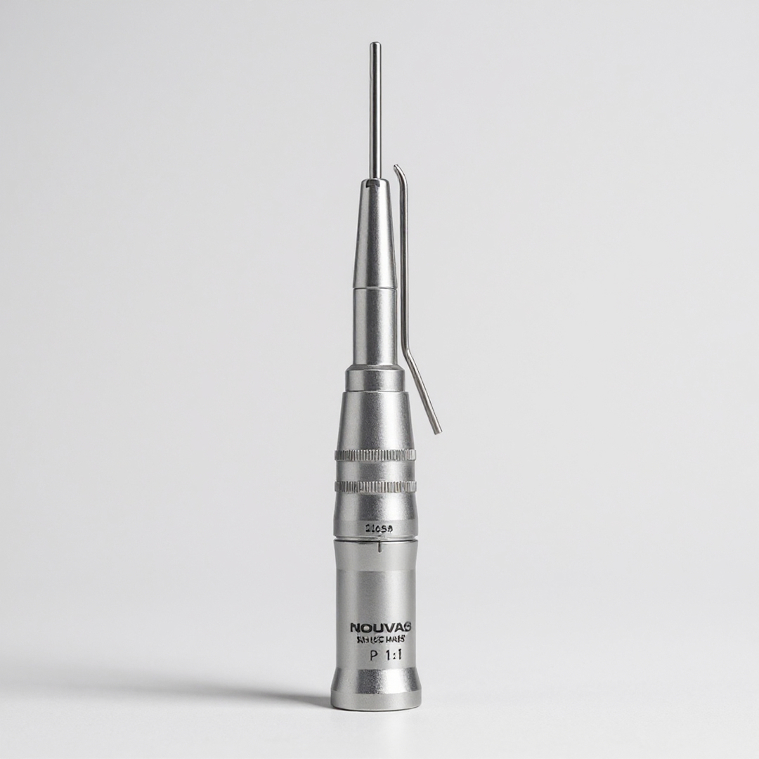 The Nouvag 1:1 Straight Handpiece drops a shadow.