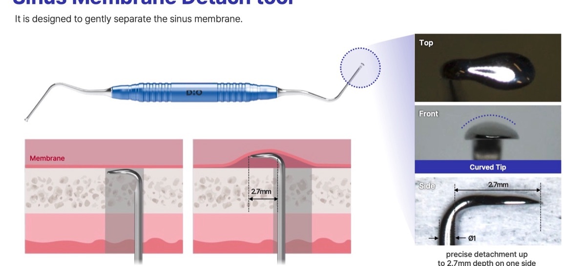 Sinus membrane detach instrument