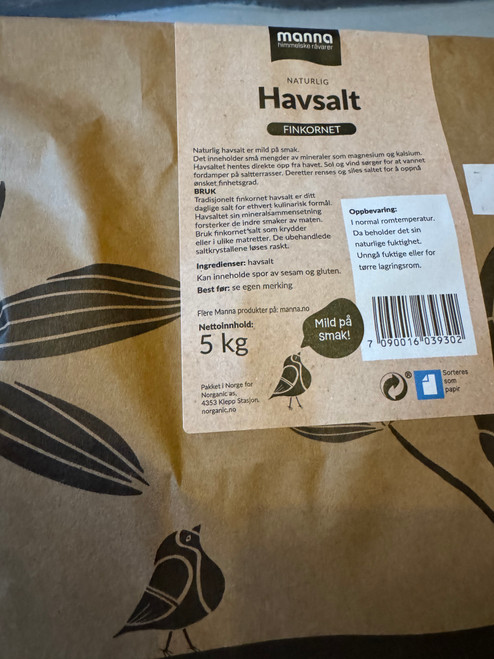 Havsalt, 5 kg, Manna