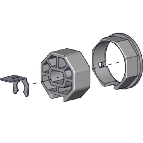 The RollEase Automate Crown & Drive adapter adapts RollEase 35mm roller shade motors to 2" OCT RollEase tubes.