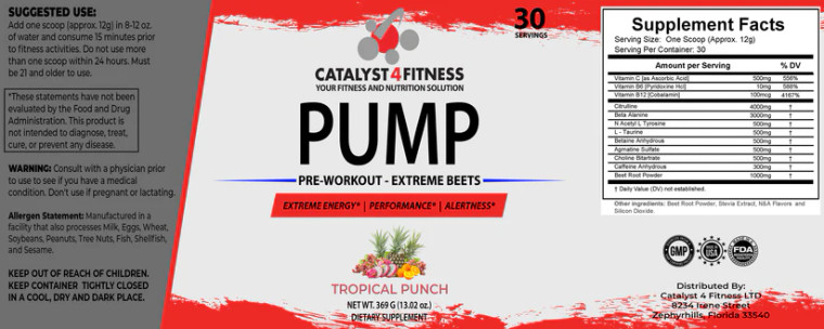 Catalyst 4 Fitness Pump Pre-Workout