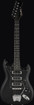 Hagstrom HIII-BLK-U Retroscape Electric Guitar, Black