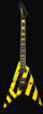 Washburn PXV-MS260FRK-D-U Parallaxe Series Michael Sweet V Electric Guitar, Black/Yellow Stripes