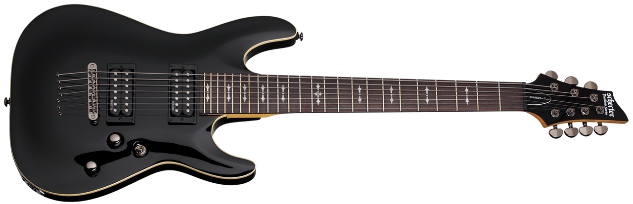 Schecter 2066 Omen-7 Guitar, Gloss Black