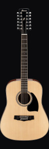 Ibanez PF1512NT PF Series Acoustic Guitar, Natural High Gloss