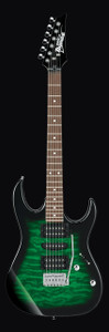 Ibanez GRX70QATEB RG Gio Series Electric Guitar, Transparent Emerald Burst
